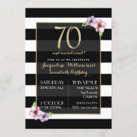 Woman's Seventy & Sensational | B&W Floral Stripe