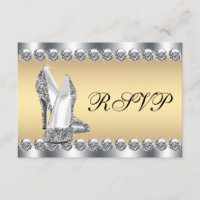 Womans Silver Gold Diamond Bling RSVP