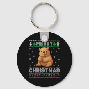 Wombat Animal Men Women Kids Ugly Christmas Sweate Keychain