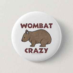 Wombat Crazy III 2 Inch Round Button
