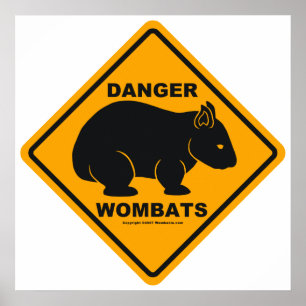 Wombat Danger Road Sign