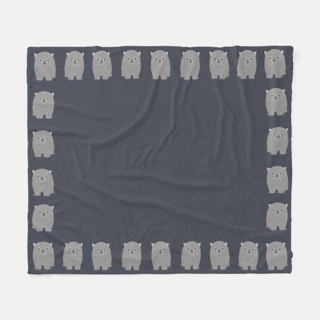 Wombat Fleece Blanket (Front (Horizontal))