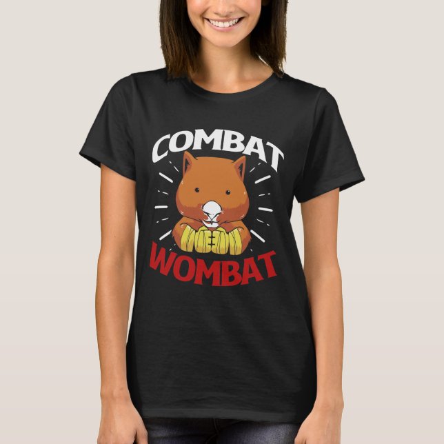 Wombat Funny Marsupial Wombat Combat Australia T-Shirt (Front)