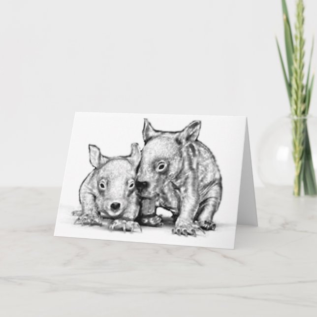 Wombat Joeys Greeting Card (Front)