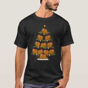 Wombat  Lights Xmas Santa Wombat Christmas Tree T-Shirt