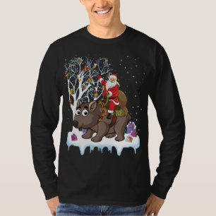 Wombat Lover Xmas Gift Santa Riding Wombat Christm T-Shirt