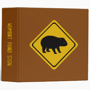 wombat road sign - binder