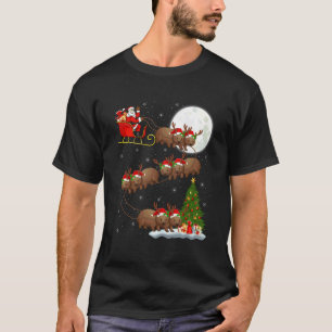 Wombat Santa Sleigh Flying Funny Magical Christmas T-Shirt