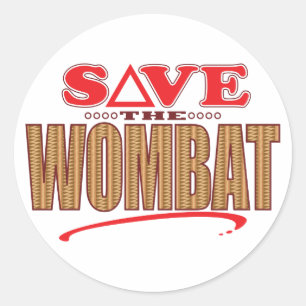 Wombat Save Classic Round Sticker