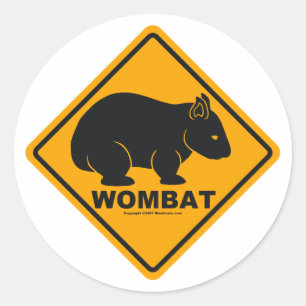 Wombat Sign Classic Round Sticker