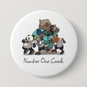 Wombat Thank You Coach Gift Sports Trainer Artwork 3 Inch Round Button