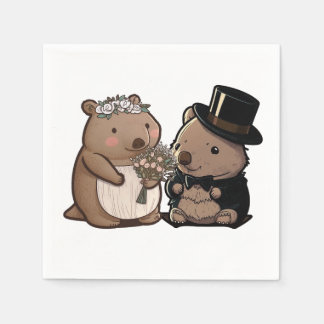 Wombat Wedding Napkin