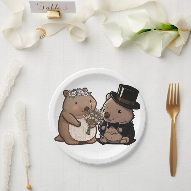 Wombat Wedding Paper Plate (Wedding)