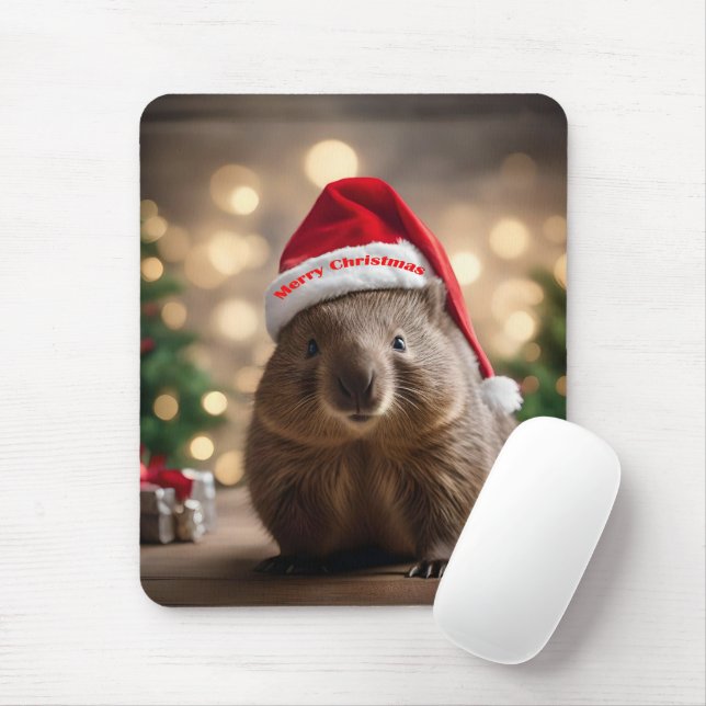 "Wombat Wonderland: A Cozy Christmas Eve" Mouse Pad (With Mouse)