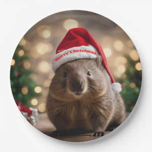 "Wombat Wonderland: A Cozy Christmas Eve" Paper Plate
