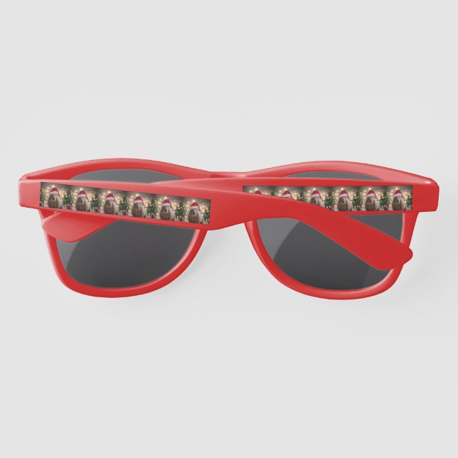 "Wombat Wonderland: A Cozy Christmas Eve" Sunglasses (Back)