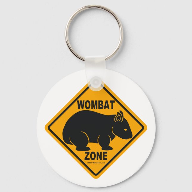 Wombat Zone Sign Keychain (Front)