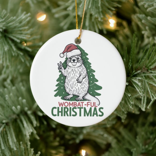 Wombatful Christmas  Ceramic Ornament (Tree)
