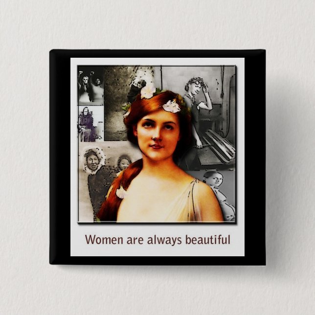women 2 inch square button (Front)