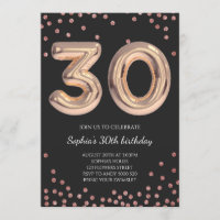 Women 30th Birthday Thirty Rose Gold Elegant