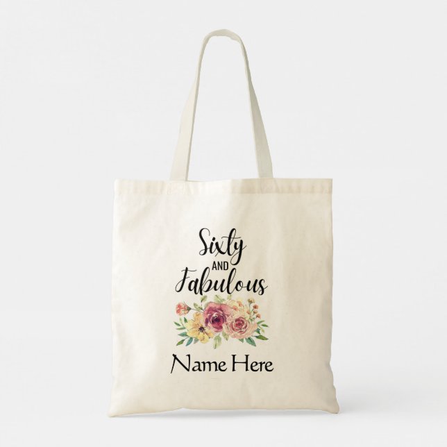 Women 60th Birthday Custom Tote Bag Gift (Back)