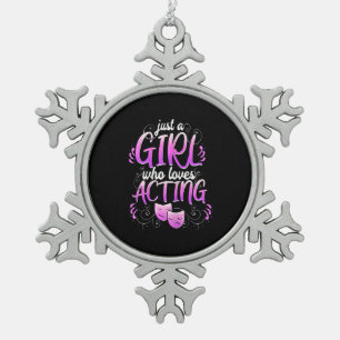 Women Actress Girl Acting Broadway Musicals Acter Snowflake Pewter Christmas Ornament