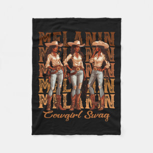 Women African Melanin Cowgirl Swag Black History M Fleece Blanket