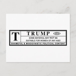 Women Against Trump Warning Label Postcard
