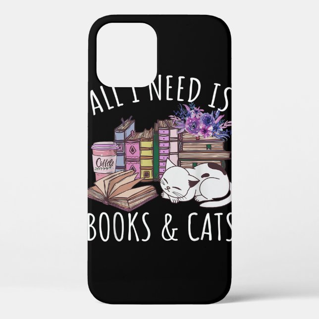 Women All I Need Is Books And Cats Cat Lover Kitte Case-Mate iPhone Case (Back)