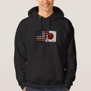 Women Archery Usa Japan Flag Grunge Distressed Tok Hoodie