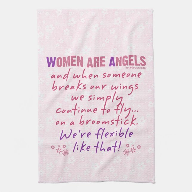 Women are Angels Kitchen Towel (Vertical)