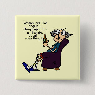 Women Are Like Angels 2 Inch Square Button