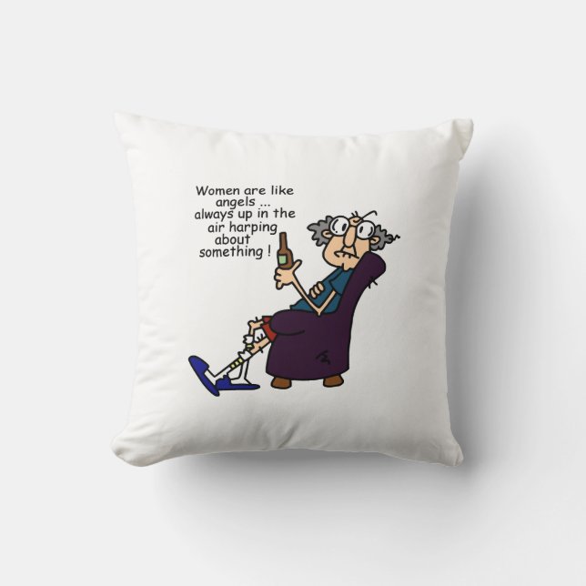 Women Are Like Angels Throw Pillow (Front)