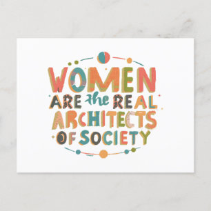 Women are the real architects of society holiday postcard