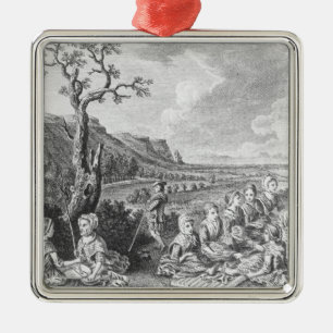 Women at Quern and Luaghad with view Talyskir Metal Ornament