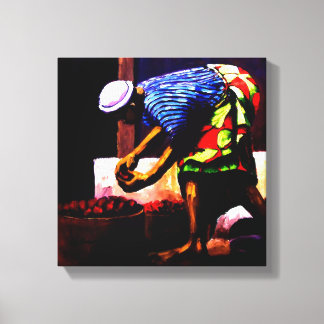 women at the well,  MOJISOLA A GBADAMOSI OKUBULE Canvas Print