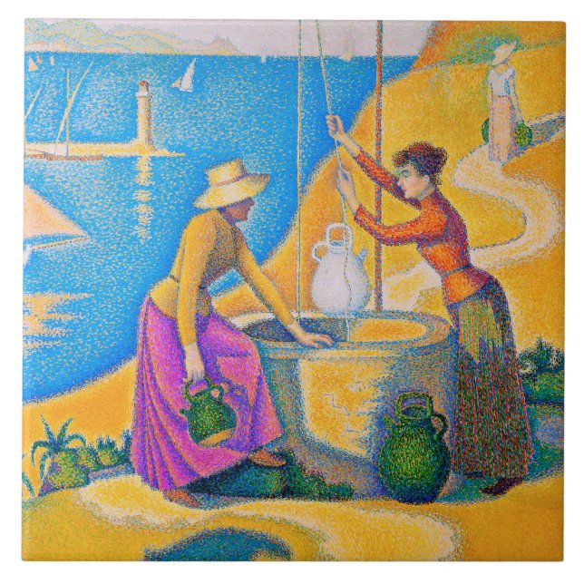 Women at the Well, Signac Tile (Front)
