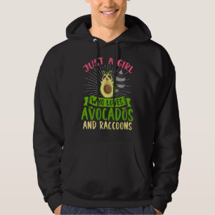 Women Avocado Forest Animal Trash Panda Girl Racc Hoodie