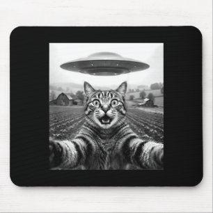 Women Back Cat Selfie Alien Ufo Mouse Pad