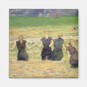 Women Bathing Dieppe by Paul Gauguin Magnet