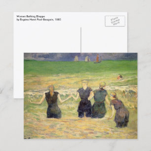 Women Bathing Dieppe by Paul Gauguin Postcard