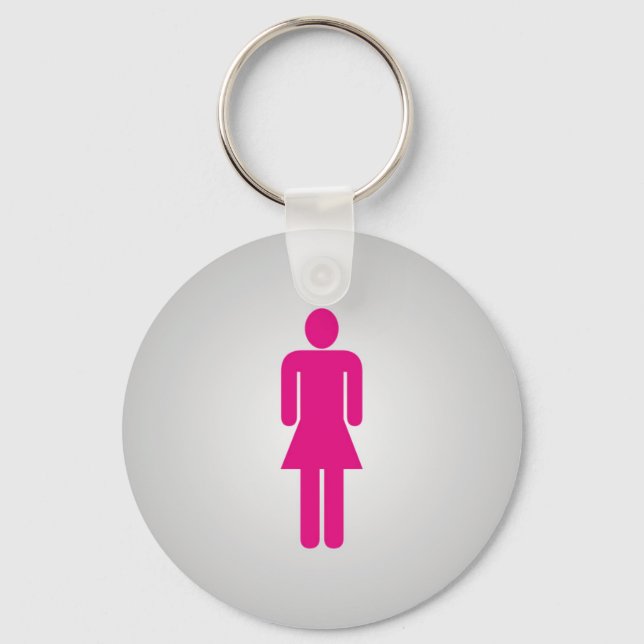 Women Bathroom Logo Keychain (Front)