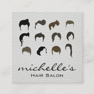 Women Beauty Hairstylist Hairdo chart Square Business Card