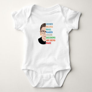 Women Belong In All Places Ruth Bader Ginsburg Rbg Baby Bodysuit