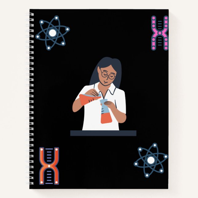 Women Belong In The Lab -Biology DNA  Notebook (Front)