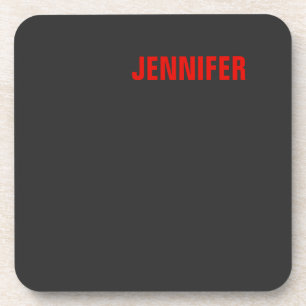 Women Black Colour Your Name Customize Gift Coaster