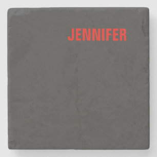 Women Black Colour Your Name Customize Gift Stone Coaster