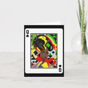 Women Black History Juneteenth Black Queen Q Spade Card