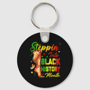 Women Black History Steppin Into African High Heel Keychain