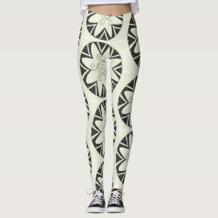 WOMEN BLACK N GREY SWIRL LEGGINGS